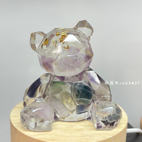 水晶小熊 螢石 療癒 舒壓情緒 含水晶解讀