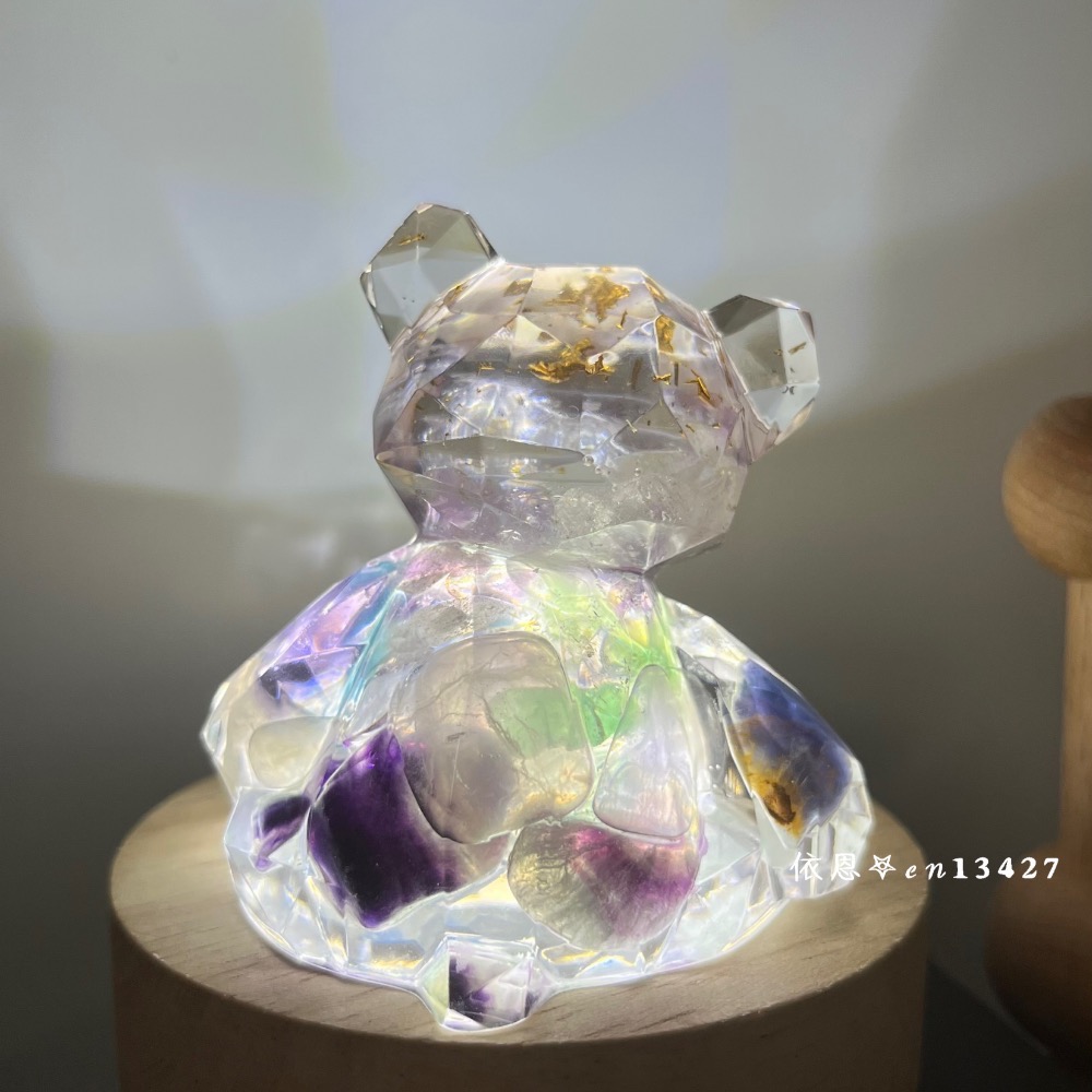 水晶小熊 螢石 療癒 舒壓情緒 含水晶解讀-細節圖5