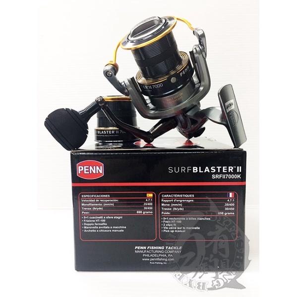 ◎百有釣具◎PENN 戰鬥型灘釣遠投捲線器 SURF BLASTER II 7000 雙線杯設計 7+1滑順培林-細節圖6