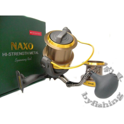 ◎百有釣具◎RYOBI NAXO 約10000型 遠投雙線杯捲線器~高強度全鋁合金精密鑄造