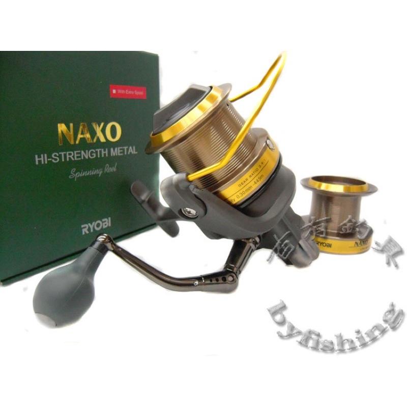 ◎百有釣具◎RYOBI  NAXO 約10000型 遠投雙線杯捲線器~高強度全鋁合金精密鑄造-細節圖2