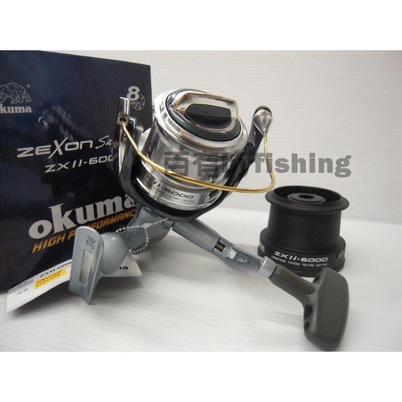 ◎百有釣具◎okuma 寶熊 雷神二代ZEXON surf II ZX二代6000型 8培林 遠投雙線杯捲線器-細節圖2