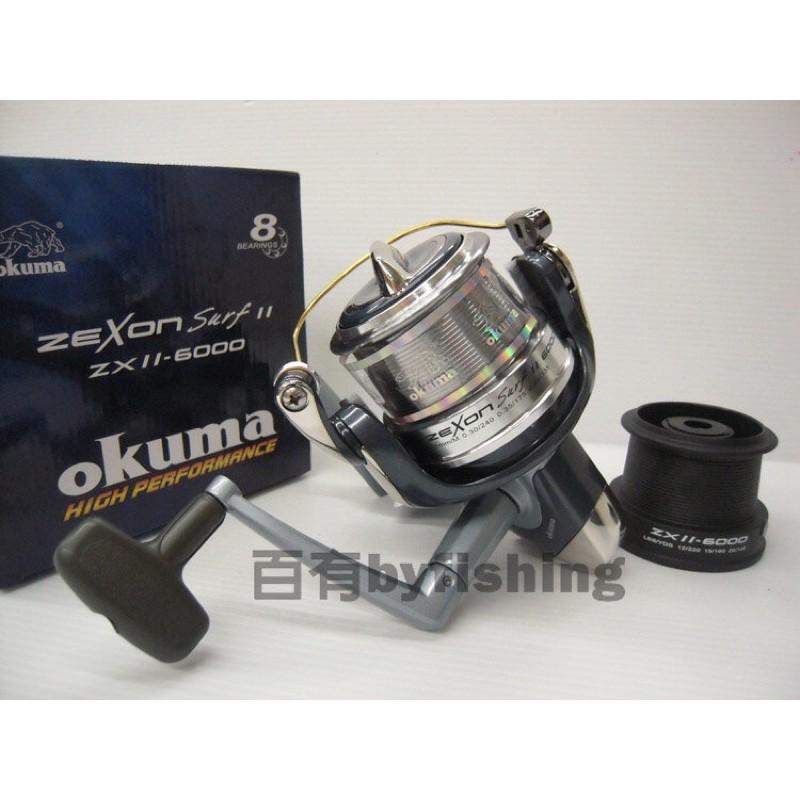 ◎百有釣具◎okuma 寶熊 雷神二代ZEXON surf II ZX二代6000型 8培林 遠投雙線杯捲線器-細節圖3