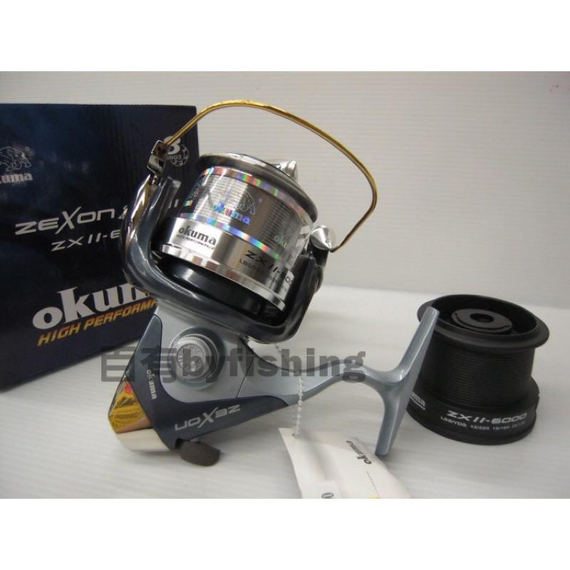 ◎百有釣具◎okuma 寶熊 雷神二代ZEXON surf II ZX二代6000型 8培林 遠投雙線杯捲線器-細節圖4