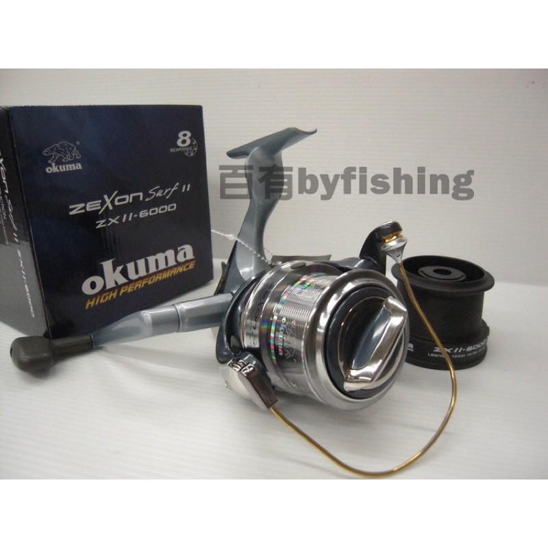 ◎百有釣具◎okuma 寶熊 雷神二代ZEXON surf II ZX二代6000型 8培林 遠投雙線杯捲線器-細節圖5