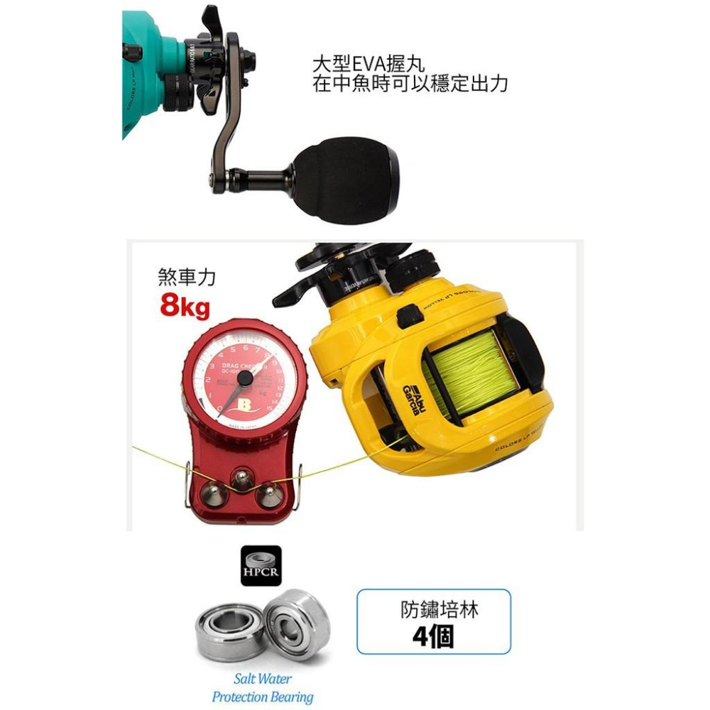 ◎百有釣具◎Abu Garcia Colors LP 炫彩小烏龜 右手 鮮豔搶眼的顏色 追求外觀的釣手首選-細節圖5