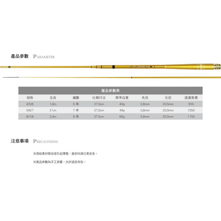 ◎百有釣具◎HEXING合興 金光閃閃 3 ZOOM式定位1/9調蝦竿 規格 4/5/6 5/6/7 6/7/8-細節圖9