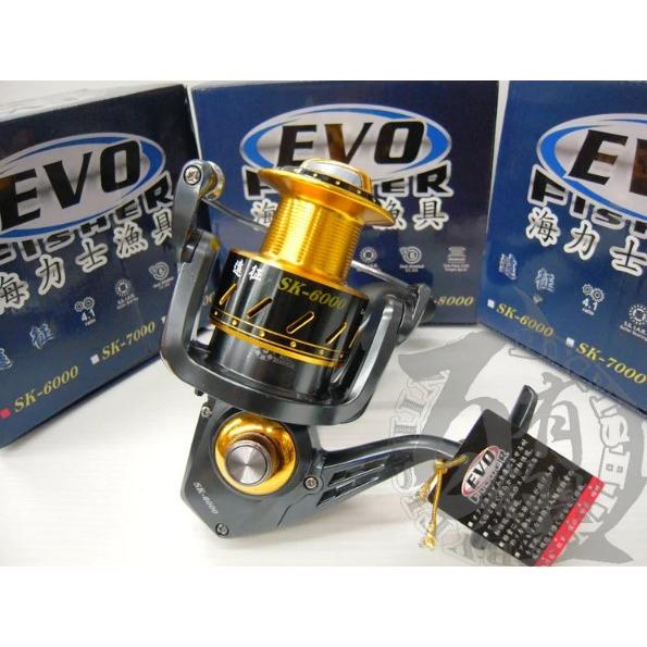 ◎百有釣具◎台灣海力士 EVO 遠征 SK-6000/7000/8000型 大物專用捲線器~獨家低轉速齒輪比-細節圖2