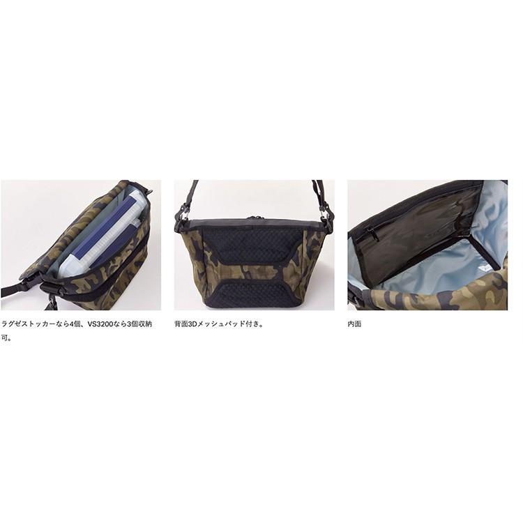 ◎百有釣具◎日本GAMAKATSU  LE-305（黑色+迷彩）路亞郵差斜背包 簡單好開閉，易於放入和取出物品-細節圖2
