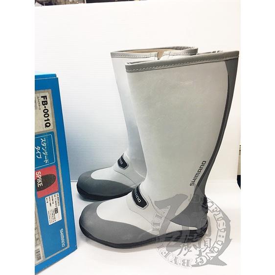 ◎百有釣具◎SHIMANO FB-001Q 灰色長筒防滑鞋 FB-147H黑色棉釘，因應磯釣地形展現優異的穩定感-細節圖2