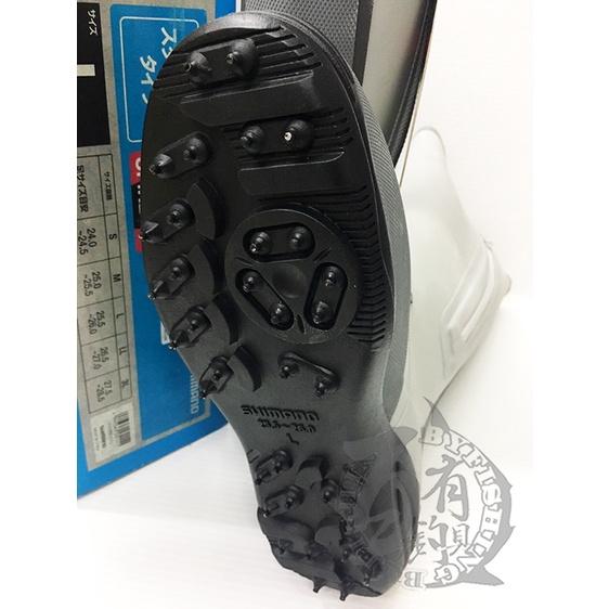 ◎百有釣具◎SHIMANO FB-001Q 灰色長筒防滑鞋 FB-147H黑色棉釘，因應磯釣地形展現優異的穩定感-細節圖4