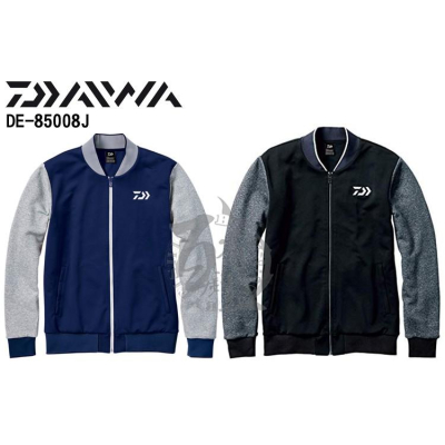 DAIWA DE-85008J 拼接帥氣運動外套 棒球外套 顏色:黑/藍 規格:L/XL【百有釣具】
