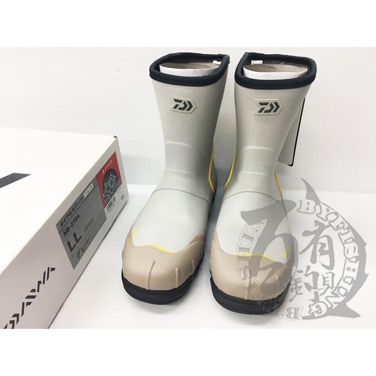 DAIWA NB-2104短筒防滑鞋(釘鞋) 淺灰色 百有釣具 公司貨