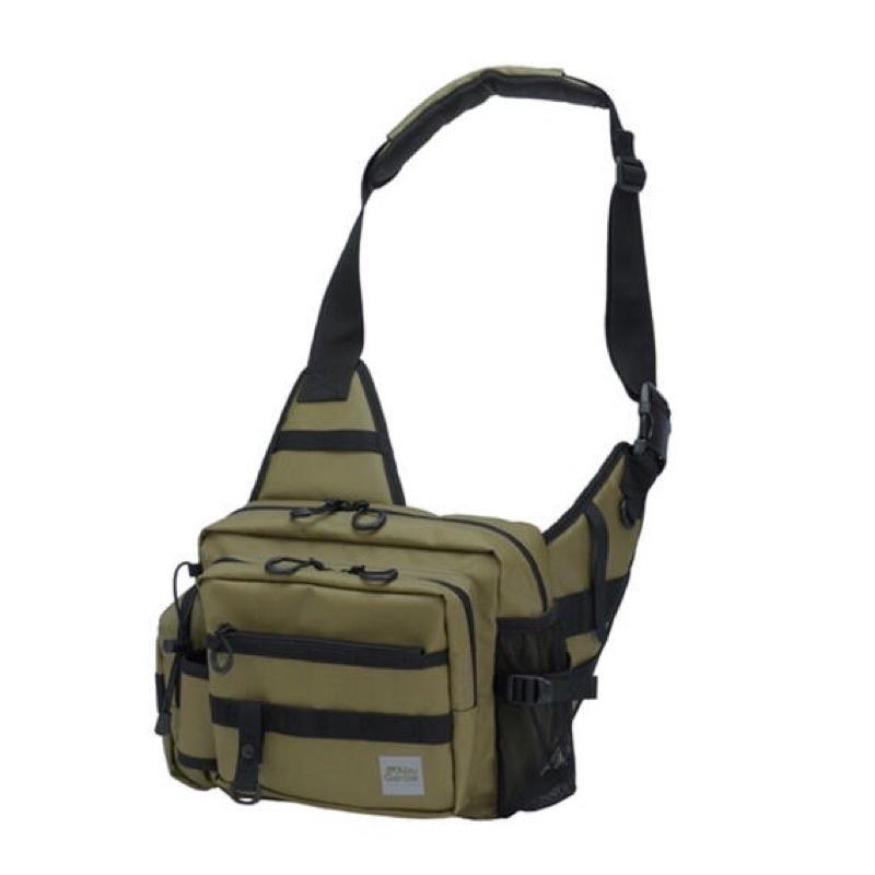 ◎百有釣具◎ ABU-多功能斜背包橫式 黑色/軍綠色 日本設計,最專業的收納包款-細節圖3