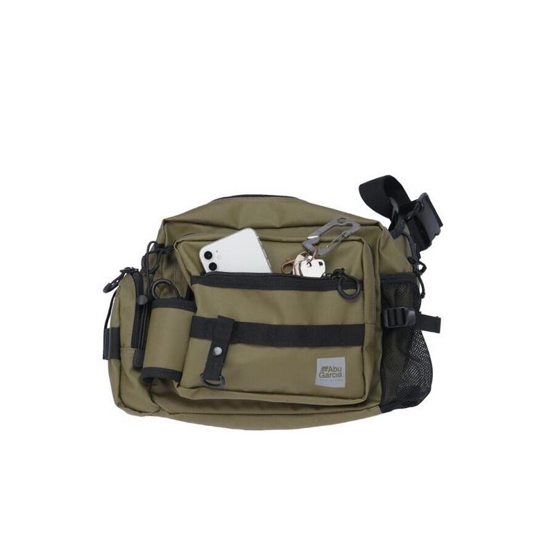 ◎百有釣具◎ ABU-多功能斜背包橫式 黑色/軍綠色 日本設計,最專業的收納包款-細節圖4