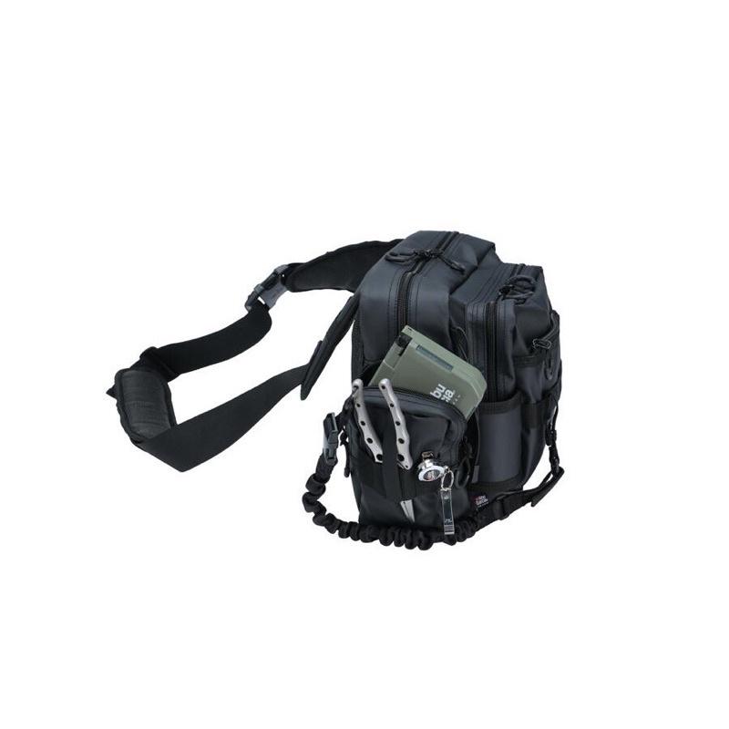 ◎百有釣具◎ ABU-多功能斜背包橫式 黑色/軍綠色 日本設計,最專業的收納包款-細節圖8