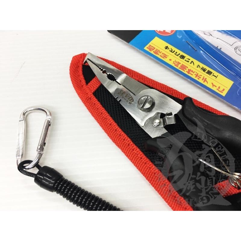 ◎百有釣具◎專業 不鏽鋼多功能路亞鉗 剪線 脫鉤 壓管 調環 附失手繩 附腰套-細節圖3