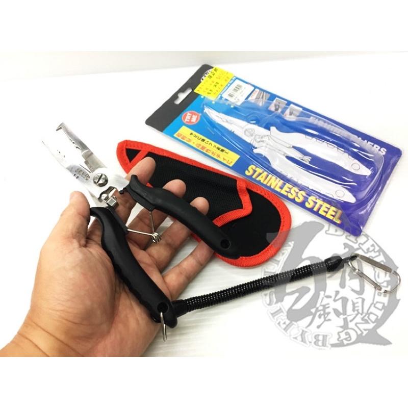 ◎百有釣具◎專業 不鏽鋼多功能路亞鉗 剪線 脫鉤 壓管 調環 附失手繩 附腰套-細節圖4