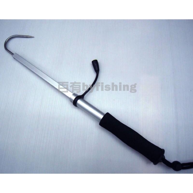 ◎百有釣具◎ S-14 攜帶型不鏽鋼伸縮搭鉤(海釣、船釣可用 ) 120g 長度 : 收縮約:27cm 伸長約:62cm-細節圖2