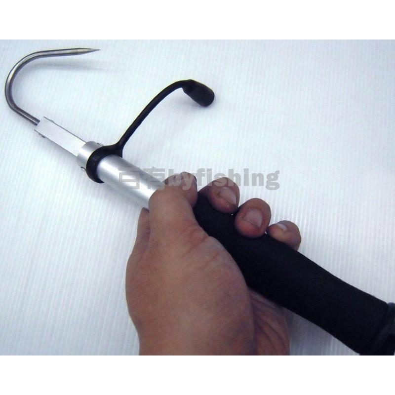 ◎百有釣具◎ S-14 攜帶型不鏽鋼伸縮搭鉤(海釣、船釣可用 ) 120g 長度 : 收縮約:27cm 伸長約:62cm-細節圖3