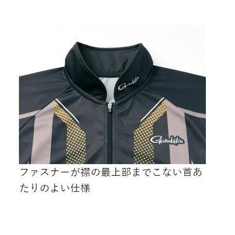 ◎百有釣具◎Gamakatsu GM-3569 Full Zip Tournament Shirt頂級長袖拉鍊排汗衫黑色-細節圖2