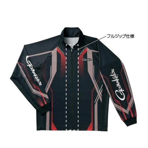 ◎百有釣具◎Gamakatsu GM-3569 Full Zip Tournament Shirt頂級長袖拉鍊排汗衫黑色-細節圖7