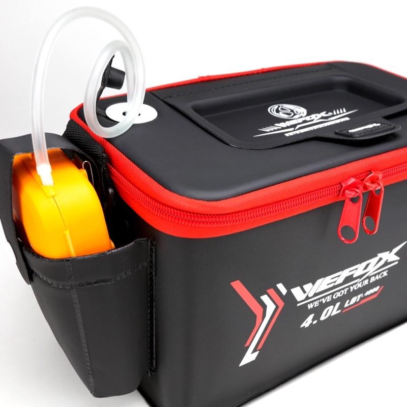 ◎百有釣具◎WEFOX LBT 400#4L/800#8L養蝦桶 養蝦桶/活餌桶 ◆本體(表面)採用加厚PU材質-細節圖6