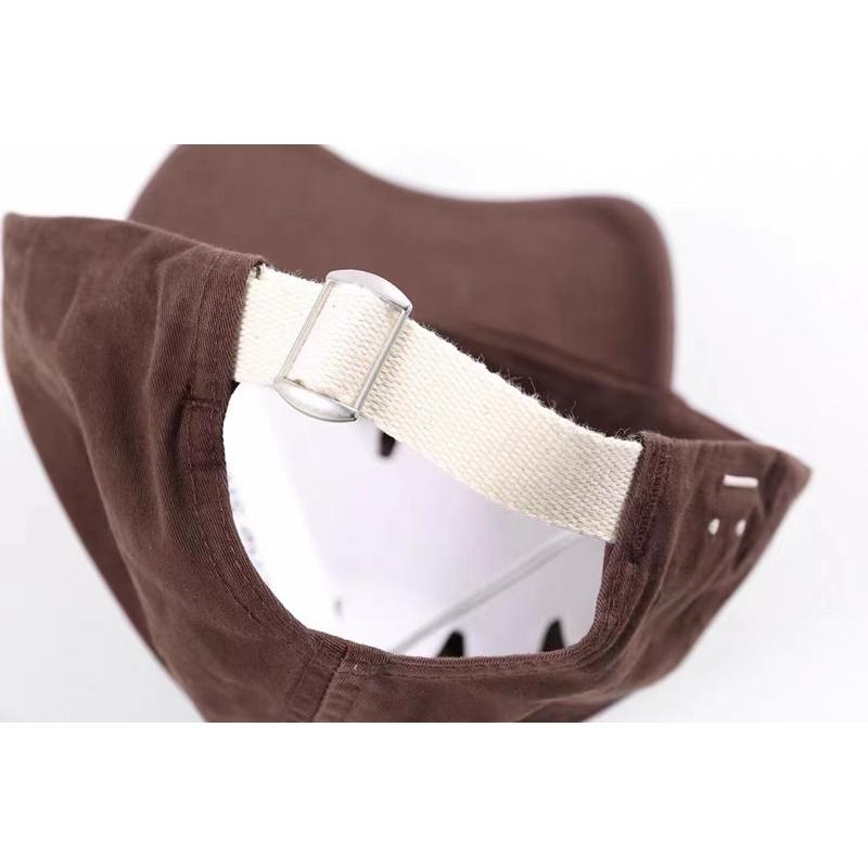 AS Countenance Cotton Washed Baseball Cap笑臉貼花水洗棒球帽老帽微笑鴨舌帽-細節圖3