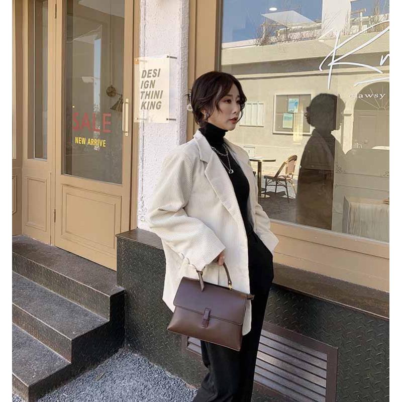 ʀᴏᴀɴɴᴀ_ᴋʀ自留韓國🇰🇷IG熱銷大爆款高級感桃木復古納帕紋軟皮革包單肩斜挎包手提包包新款潮大容量青春女生包包-細節圖7