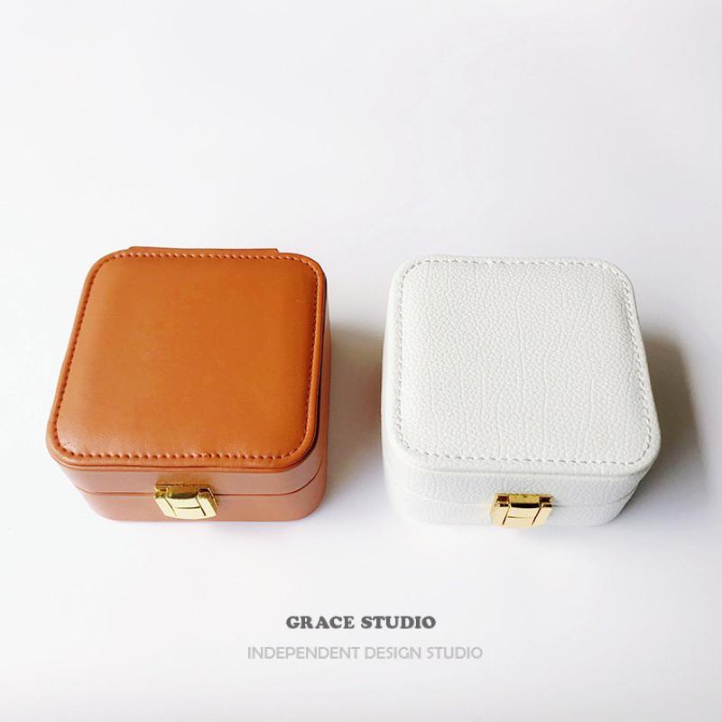 ʀᴏᴀɴɴᴀ_ᴋʀ復古便攜飾品收納盒精緻耳環戒指項鍊多功能旅行首飾盒-細節圖2