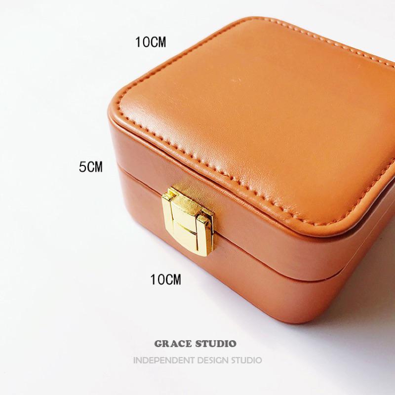 ʀᴏᴀɴɴᴀ_ᴋʀ復古便攜飾品收納盒精緻耳環戒指項鍊多功能旅行首飾盒-細節圖3