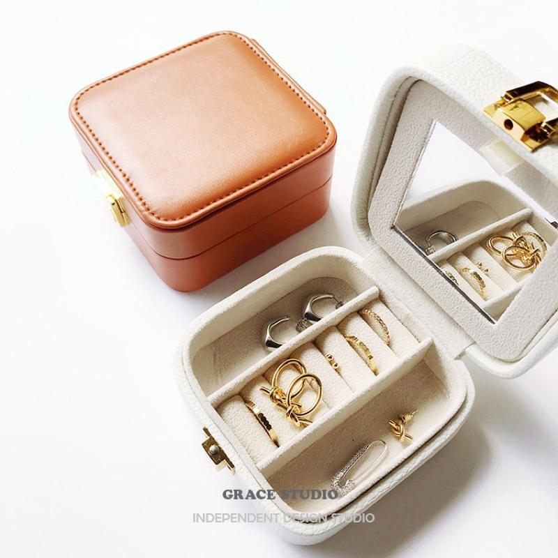 ʀᴏᴀɴɴᴀ_ᴋʀ復古便攜飾品收納盒精緻耳環戒指項鍊多功能旅行首飾盒-細節圖4