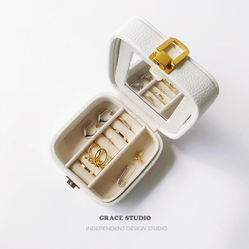ʀᴏᴀɴɴᴀ_ᴋʀ復古便攜飾品收納盒精緻耳環戒指項鍊多功能旅行首飾盒-細節圖5