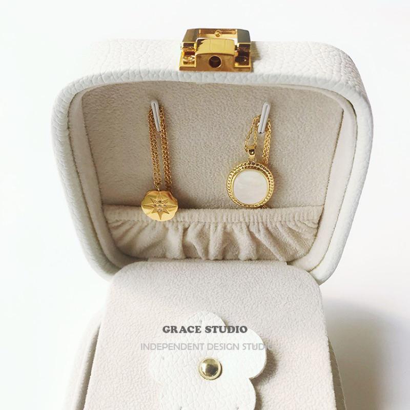 ʀᴏᴀɴɴᴀ_ᴋʀ復古便攜飾品收納盒精緻耳環戒指項鍊多功能旅行首飾盒-細節圖6