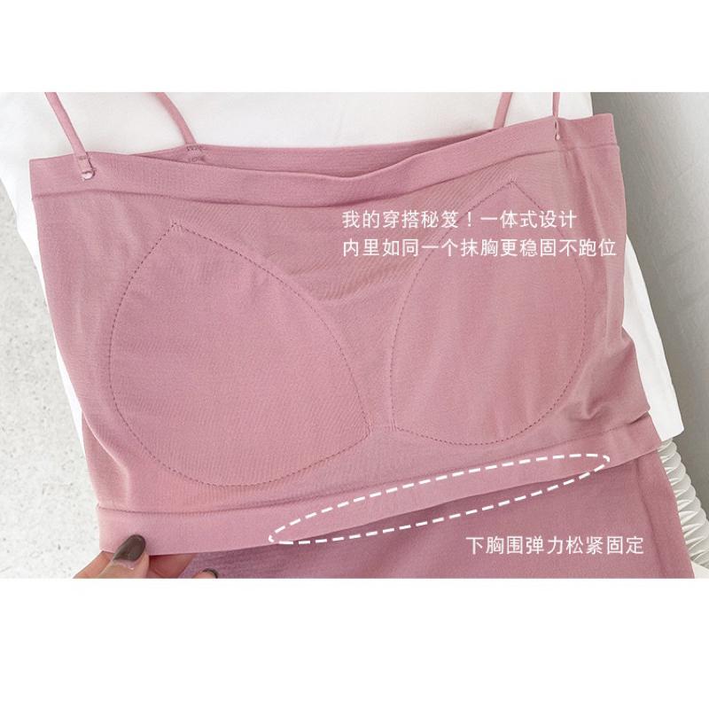 ʀᴏᴀɴɴᴀ_ᴋʀ完美遮副乳神器夏季新款黑色純色白色顯瘦乳膠墊無痕抹胸吊帶內衣背心女-細節圖8