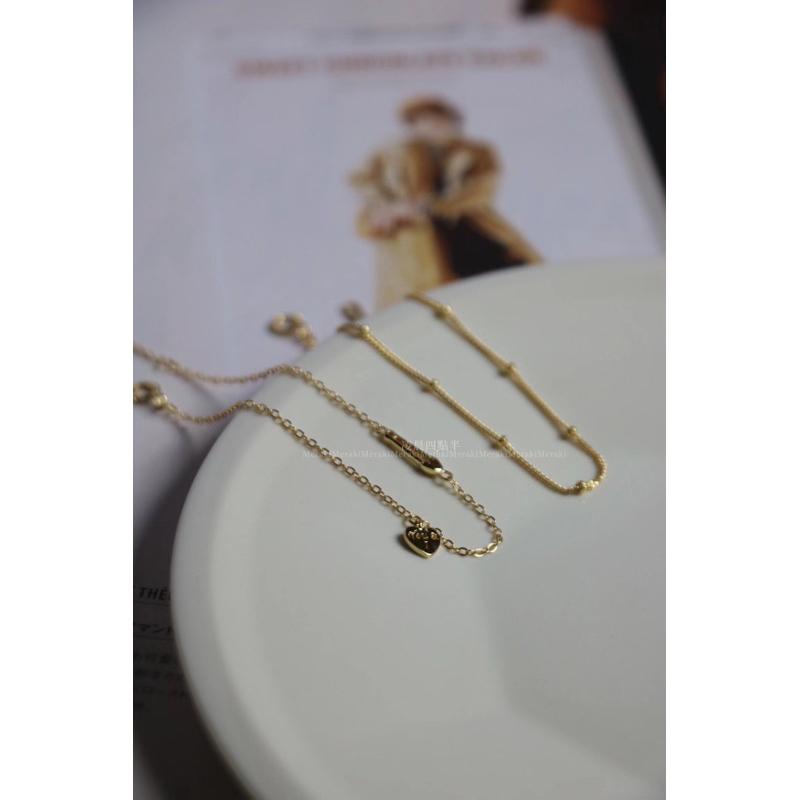 ʀᴏᴀɴɴᴀ_ᴋʀ凌晨四點半 零星幾點丨純銀鍍14k金簡約手鍊愛心極細雙層日常素鏈-細節圖2