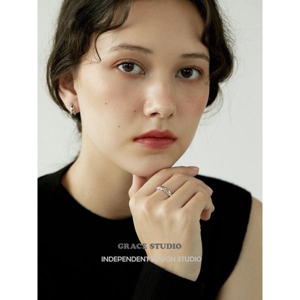 ʀᴏᴀɴɴᴀ_ᴋʀ法國女孩ins風簡約麻花竹節疊戴戒指開口百搭復古金屬感指環-細節圖8