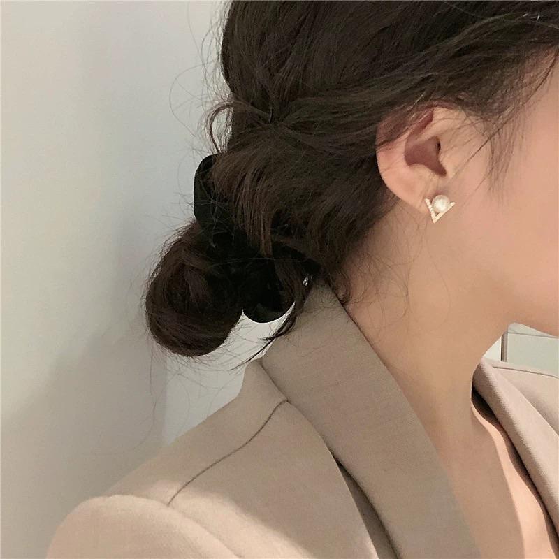 ʀᴏᴀɴɴᴀ_ᴋʀ S925銀針鋯鑽天然珍珠耳釘設計高級感耳環女氣質韓國簡約百搭耳飾-細節圖3