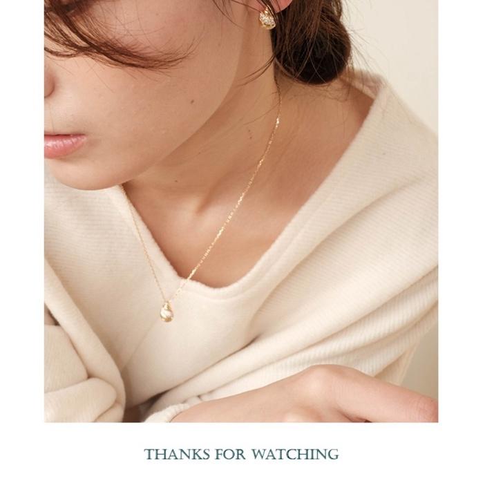 ʀᴏᴀɴɴᴀ_ᴋʀ「星空下的尼羅河」高級感水滴貝殼設計輕奢鑲鑽小眾銀鍍金海螺項鍊-細節圖6