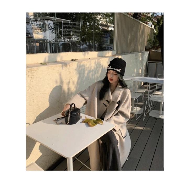 ʀᴏᴀɴɴᴀ_ᴋʀ「誰說針織帽只能冬天戴」孫芸芸同款✨無可挑剔完美頭型黑底白色草寫珍珠喀什米爾針織毛帽凹造型-細節圖4