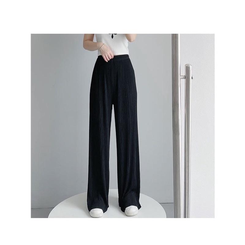 ʀᴏᴀɴɴᴀ_ᴋʀ仙氣飄飄冰絲百褶闊腿褲夏季薄款垂墜感白色褶皺長褲高腰顯瘦仙仙子拖地大長腿落地褲-細節圖5