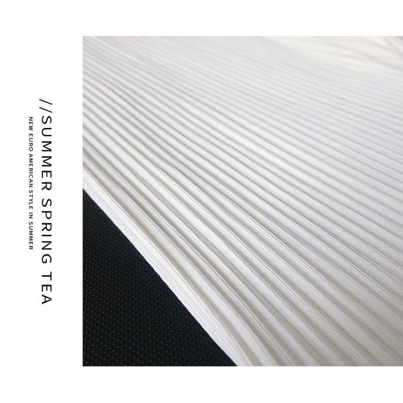 ʀᴏᴀɴɴᴀ_ᴋʀ仙氣飄飄冰絲百褶闊腿褲夏季薄款垂墜感白色褶皺長褲高腰顯瘦仙仙子拖地大長腿落地褲-細節圖8