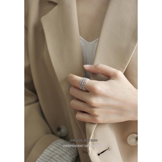 ʀᴏᴀɴɴᴀ_ᴋʀ格蕾絲歐美小眾鏤空蕾絲戒指女小眾設計師潮流開口指環ins戒指-細節圖3