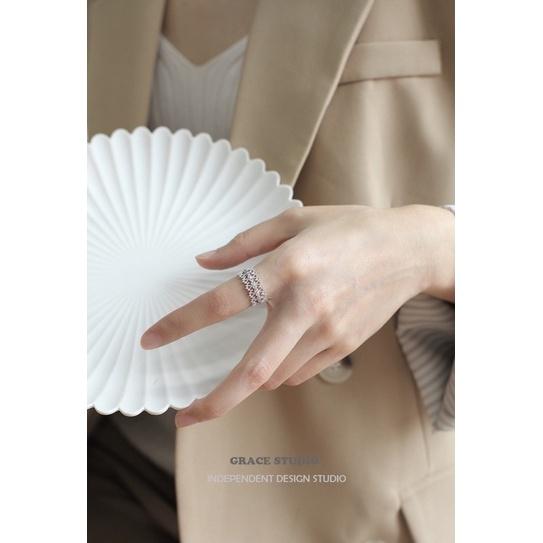 ʀᴏᴀɴɴᴀ_ᴋʀ格蕾絲歐美小眾鏤空蕾絲戒指女小眾設計師潮流開口指環ins戒指-細節圖4