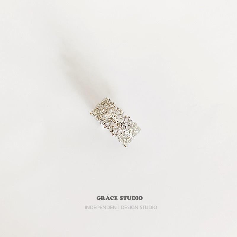 ʀᴏᴀɴɴᴀ_ᴋʀ格蕾絲歐美小眾鏤空蕾絲戒指女小眾設計師潮流開口指環ins戒指-細節圖6