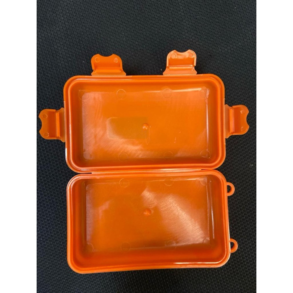 收纳盒 盒子 橙色 工具盒 小號 密封盒 野外生存收納盒 尺寸约：130*75mm 厚35mm 空盒子-細節圖3