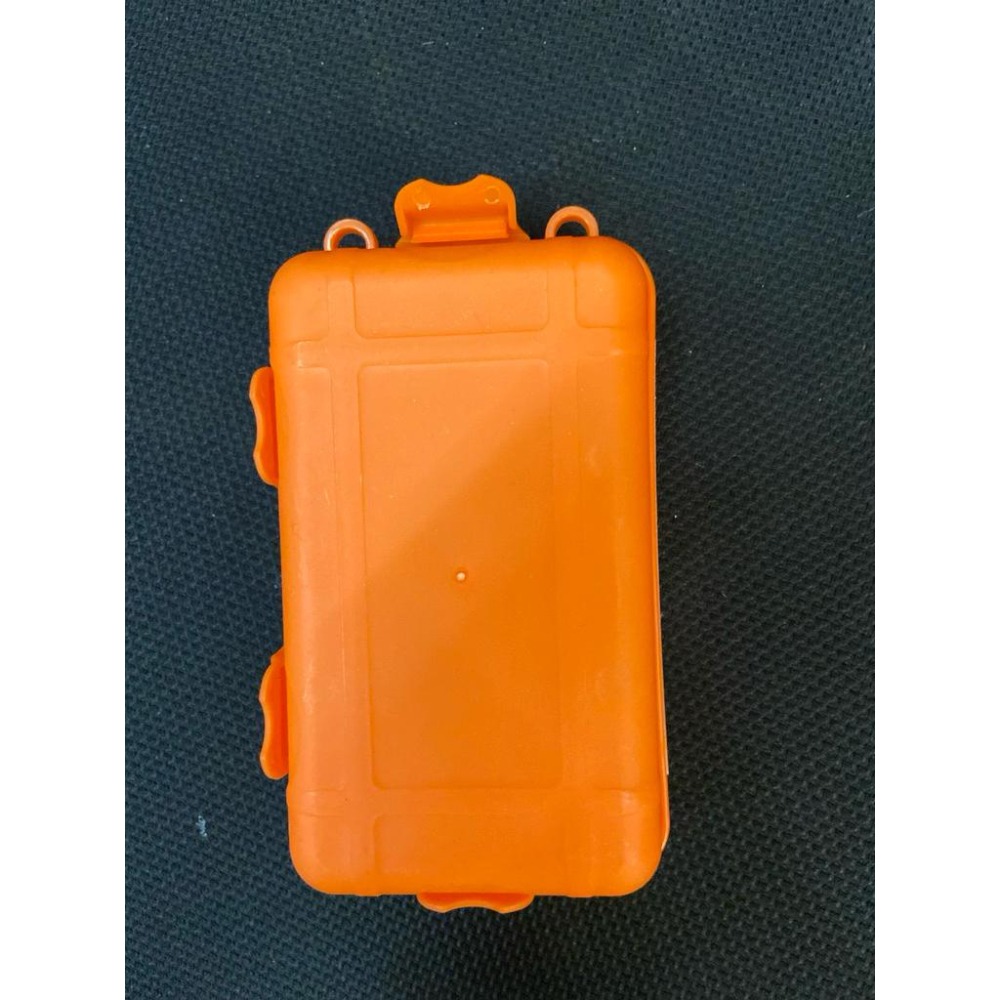 收纳盒 盒子 橙色 工具盒 小號 密封盒 野外生存收納盒 尺寸约：130*75mm 厚35mm 空盒子-細節圖4