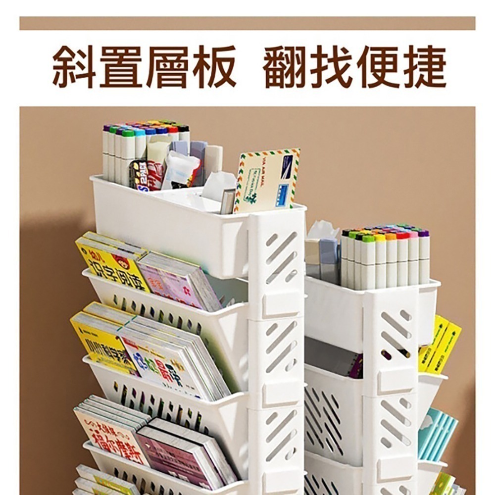 DIY組裝書架 輪子款多層收納書架 移動書架 分類分層收納 45度斜放 隙縫角落也好收 滑輪移動方便 I842-細節圖6