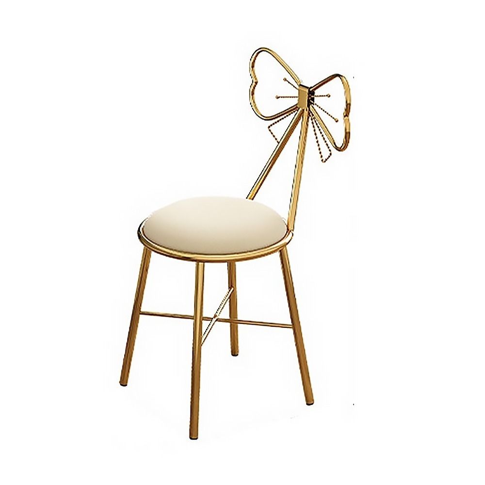 限量出清 輕奢風 網紅蝴蝶椅 金邊蝴蝶造型 靠背椅子 化妝椅 梳妝椅 小凳子 椅子 餐椅-細節圖2