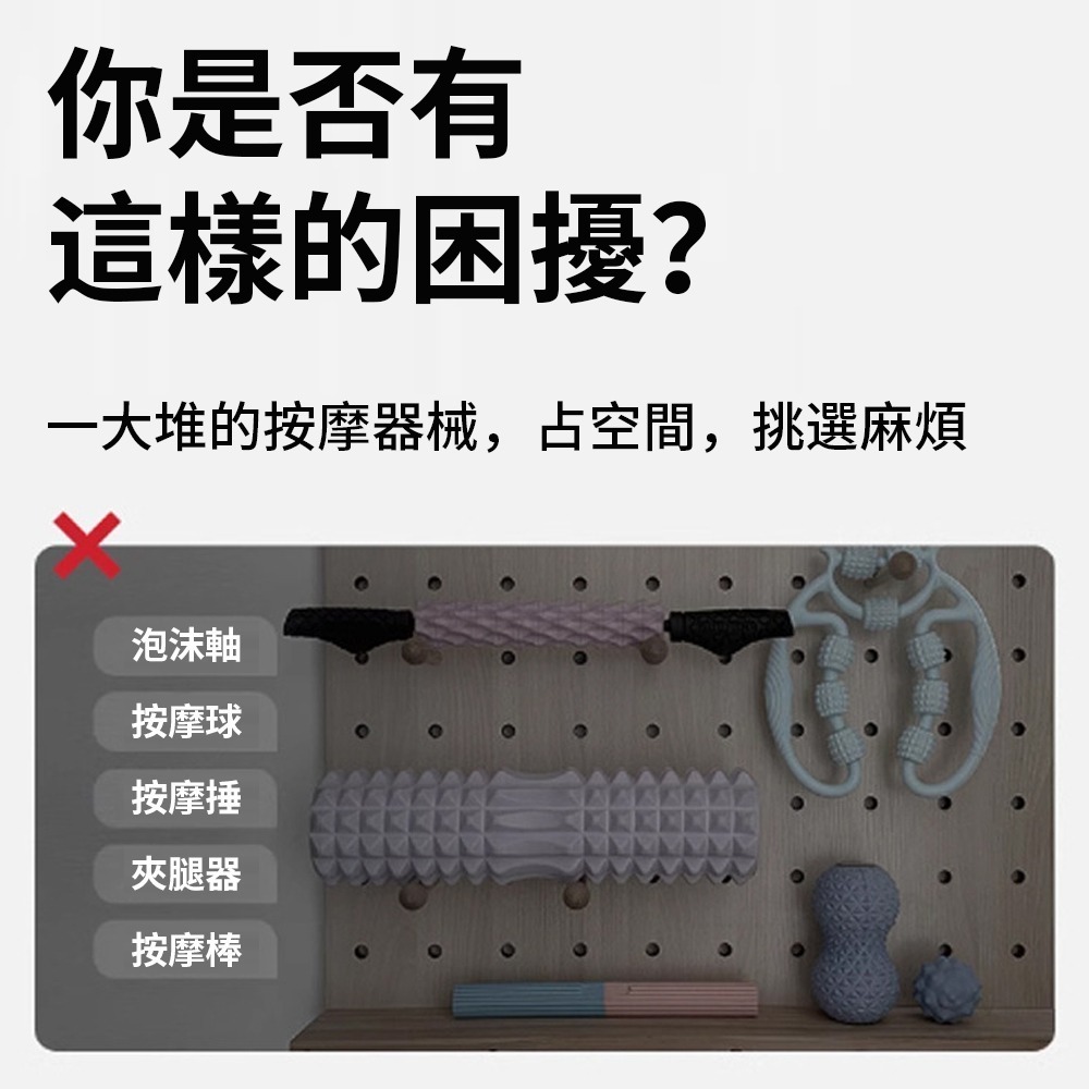 多功能組合式按摩器 美腿滾輪 按摩棒 按摩滾輪 瘦腿 環形夾腿 舒緩深層肌理 組合式 按摩器 I437-細節圖3